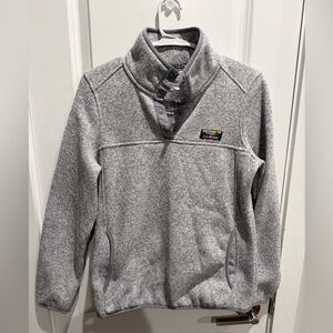L.L. Bean Womens XSize Small Sweater Fleece Pullover Snap T Light Heather Gray